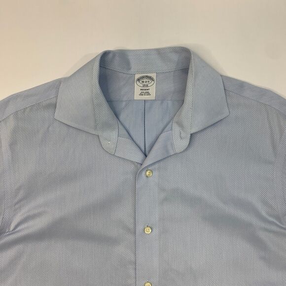 Brooks Brothers Dress Shirt Mens 16 Striped Cotton Regent Non Iron Cotton Button - Picture 4 of 16